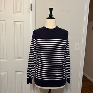 Pink Clover Men's Sweater in Navy and White Stripes